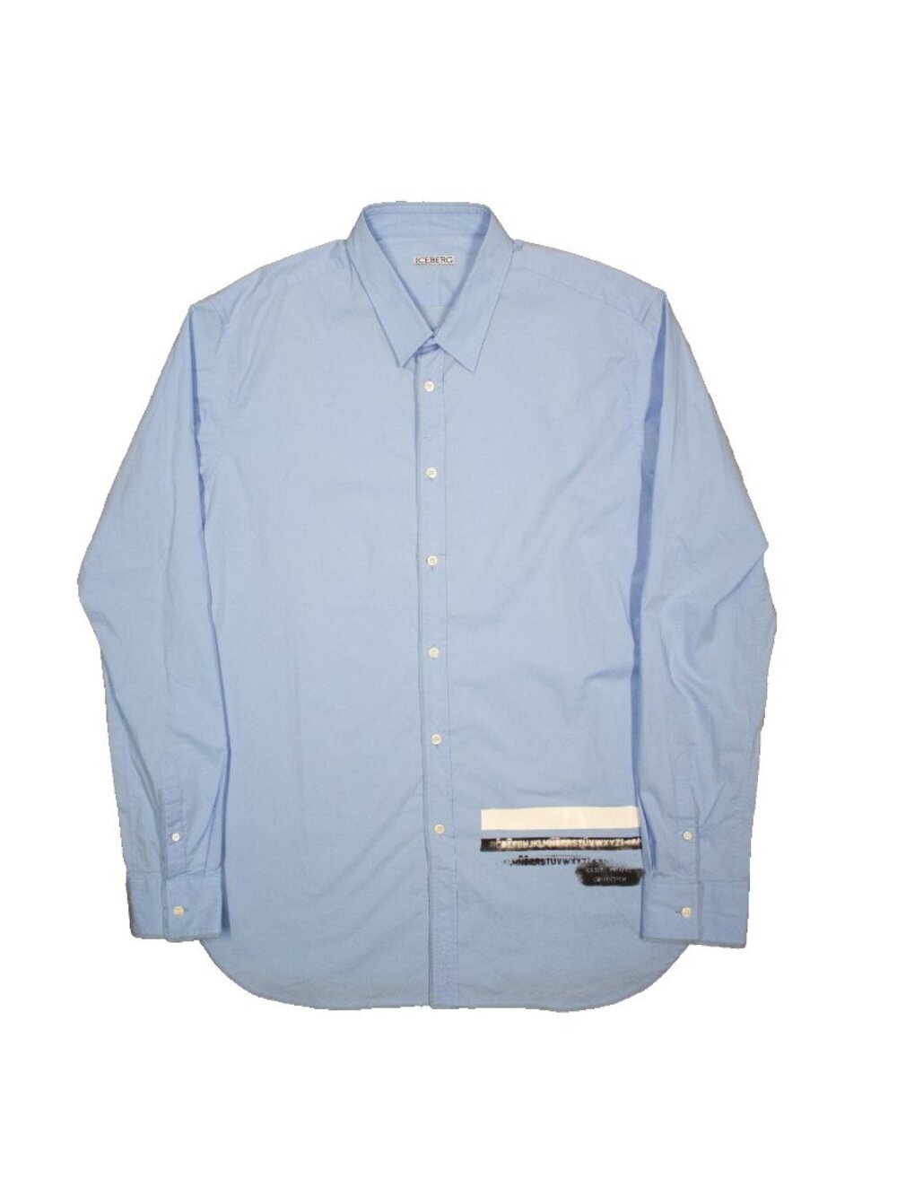 ICEBERG Private Collection Dress Shirt Italy Cotton Blue Long Sleeve XXXL